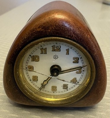 Junghans Miniature Alarm Clock Antique Art Deco Arched Copper Case 2  PARTS