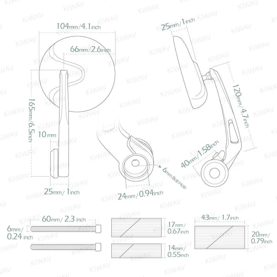 Retro Redondo Negro Barra Extremo Espejos Par Aluminio Moto Chopper Bobber Foto 2 de 4