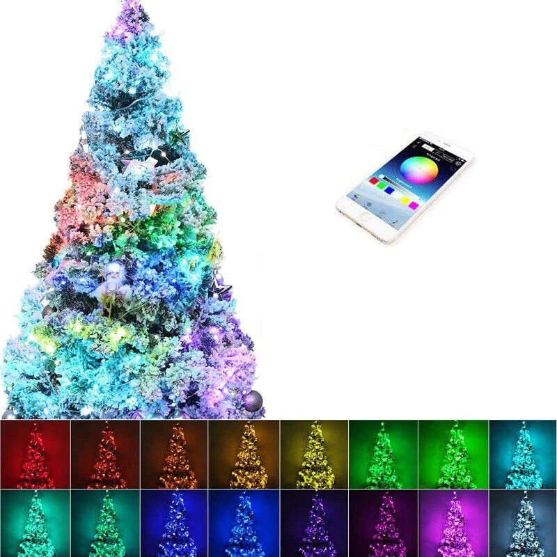 Striscia Led RGB Bluetooth Luci Smart Albero di Natale APP Telecomando 10Mt - Immagine 3 di 4