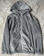 Cozy Grey Teddy Fleece Zip Up Hoodie With Pockets