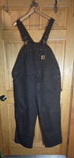 Carhartt Bibs Overalls Dark Brown Men  s 46" X 30" R06 DKB Never Worn 