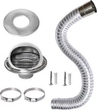Pellet Stove Intake Kit, 2" x 5FT Extendable & Bendable Fresh Air Intake Vent Pi