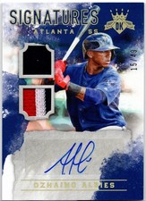 OZZIE ALBIES 2017 PANINI DIAMOND KINGS ROOKIE SIGNATURES DUAL PATCH AUTO 15/49!