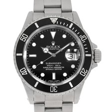 ROLEX SUBMARINER Date 16610 black R Number second hand mens