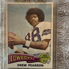 Topps 1975 Drew Pearson Rookie #65 Dallas Cowboys Football NFL Trading Card. rookie card picture