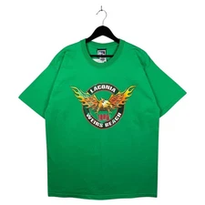 Vintage Laconia Weirs Beach Motorcycle 90s T-Shirt Green Mens XL