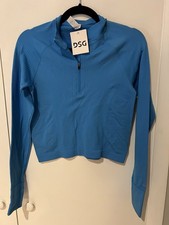 NWT DSG Momentum Seamless 1/4 Zip Womens Size Medium Blue Long Sleeve Top