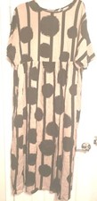 Black & Tan Polka Dot Maxi Dress - 1XL - Short Sleeves