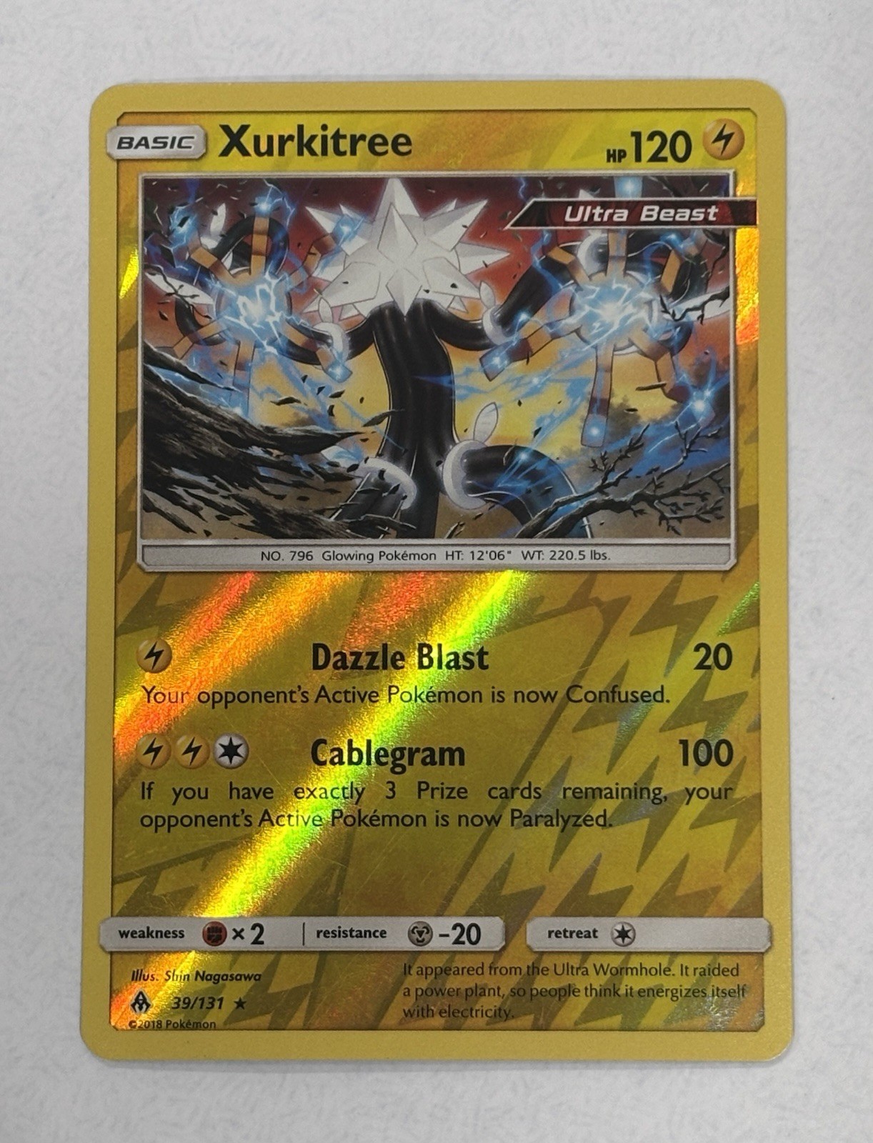 Pokémon TCG Xurkitree 39/131 SM Forbidden Light | Reverse Holo Rare | Near Mint