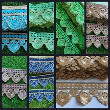 GPO Lace Trim Non-elastic Applique embroidered Wide 6cm Desired color