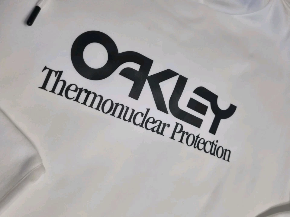 Oakley Thermonuclear Protection Rider Long 2.0 Hoodie Oversized White/Bk Size L - Image 3 of 4