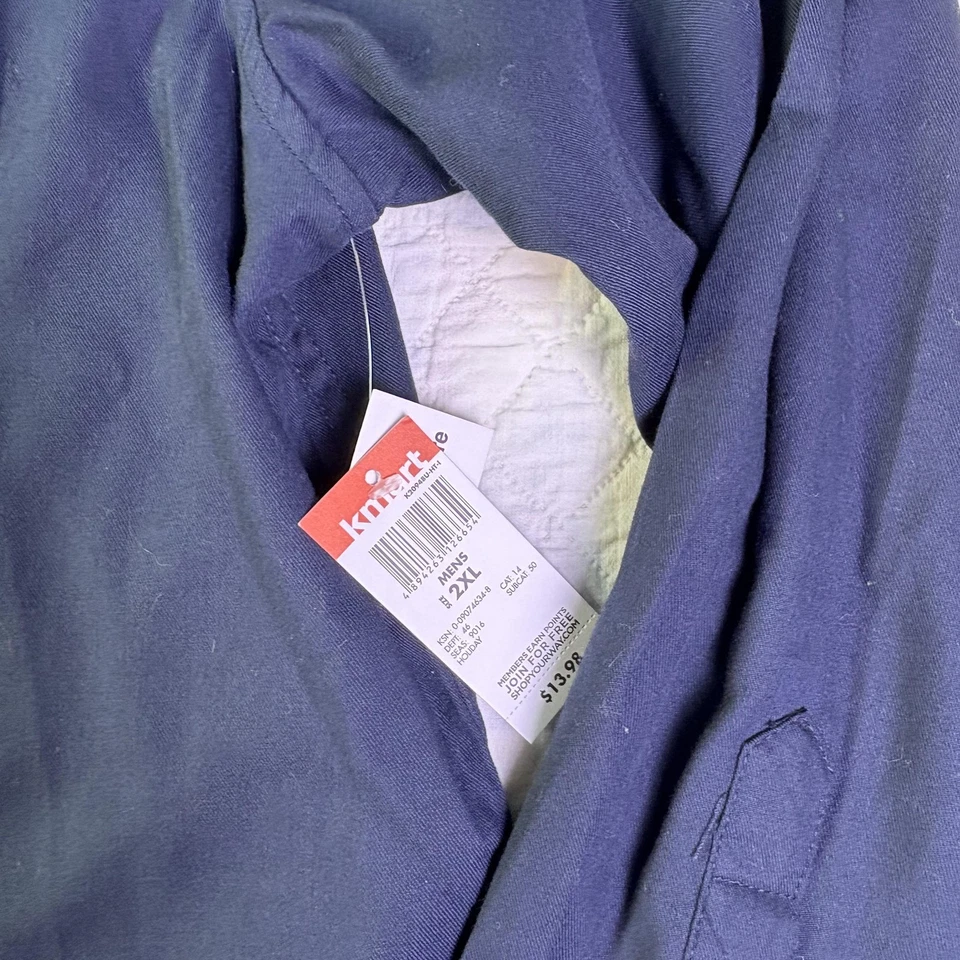 Basic Editions Shirt Mens 2XL Navy Classic Fit Button Down Long Sleeve Pocket - Image 2 of 4