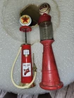 Texaco Fire Chief Vintage Red Gas & Oil Miniature Pump Sign Collectible