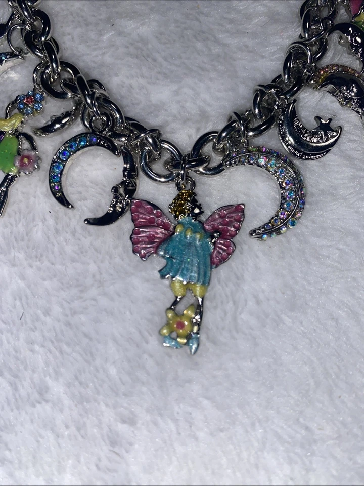 Kirks Folly 月光仙女悬垂水钻小饰品手链银色带盒 — 第 2/4 张图片