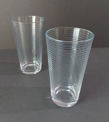2 PASABAHCE Doro Pattern Clear Glass Tumblers 16 ounce