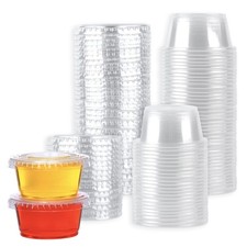 Small Plastic Containers with Lids, 2 oz, 50 Sets