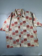 Men's Pierre Cardin Hawaiian Shirt Neutral Color Short Sleeve XXL