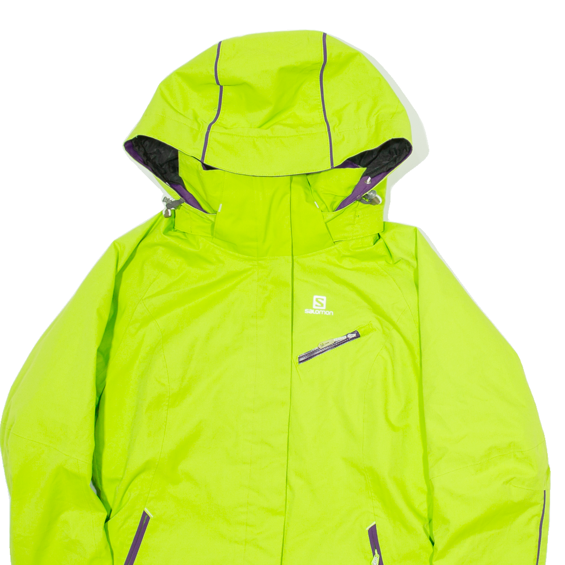 SALOMON Cappotto da sci uomo verde con cappuccio S