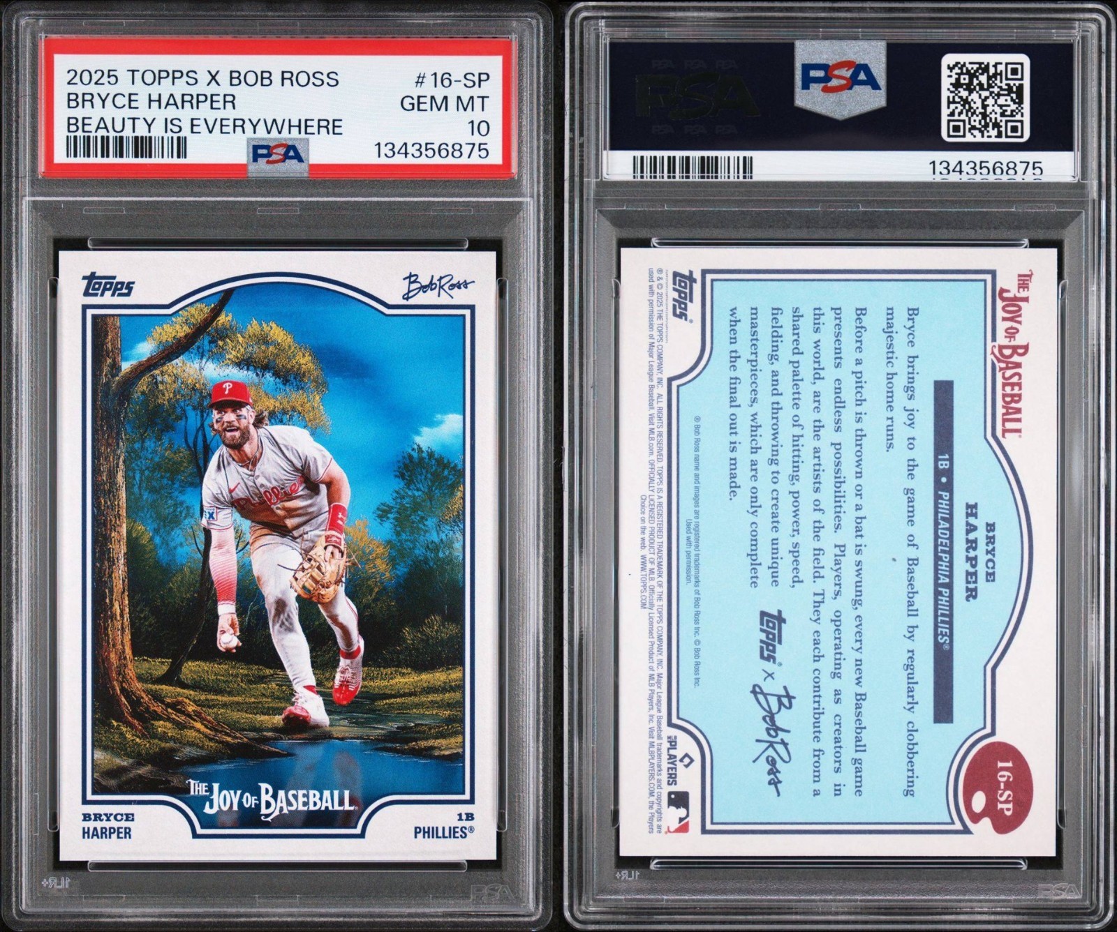 Bryce Harper 2025 Topps x Bob Ross Beauty Is Everywhere #16-SP PSA 10 view 5