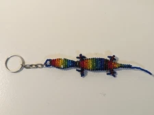 Handmade Beaded Lizard Key Chain, Made In Guatemala.