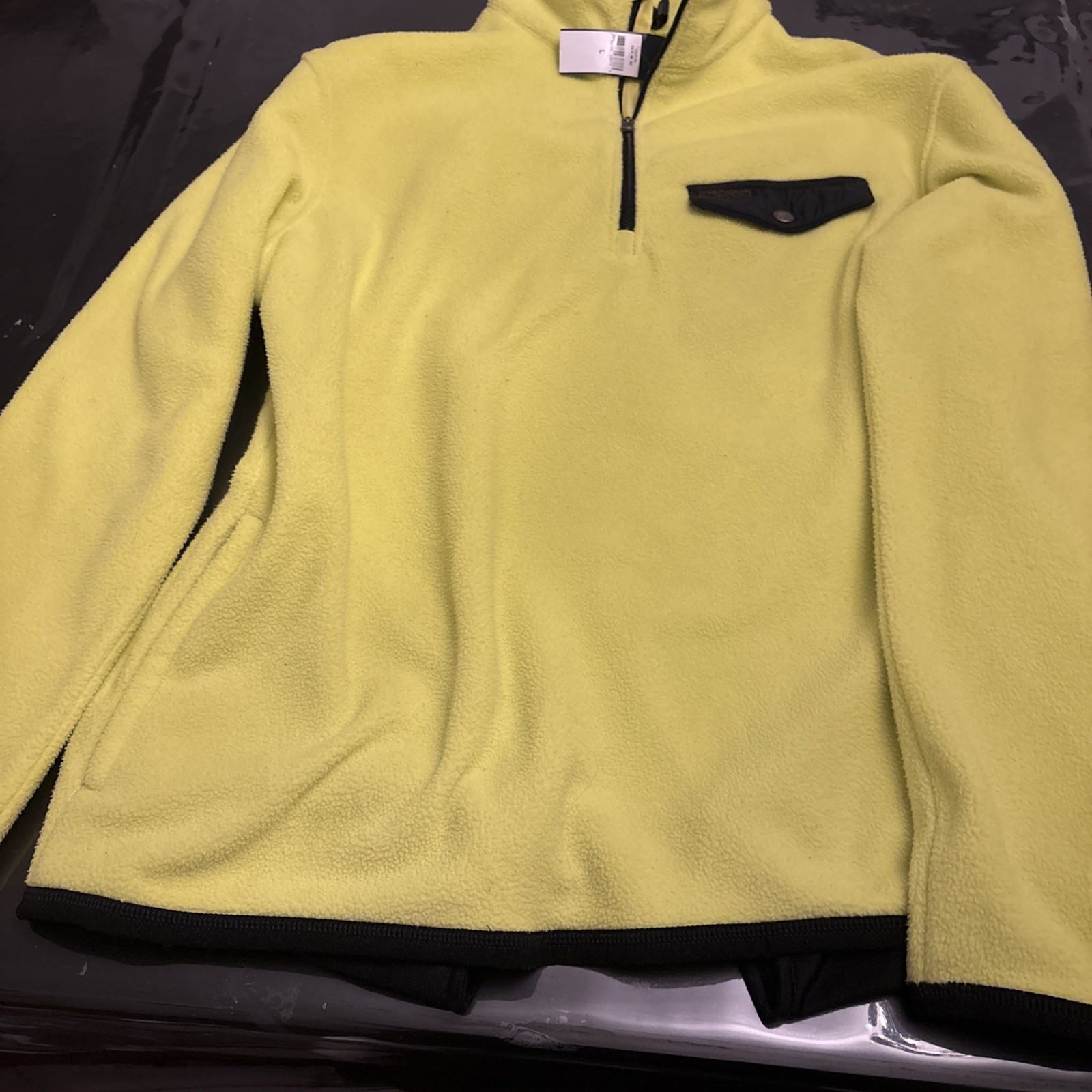 Polo Ralph Lauren Fleece Mockneck Pullover-NEON YELLOW-Large NWT 