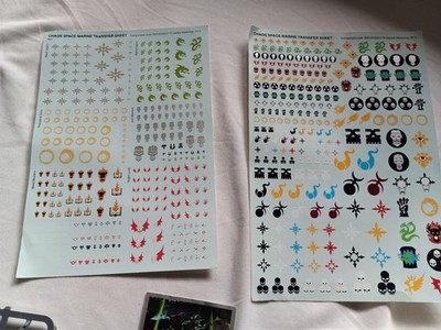 Warhammer 40K Chaos Bits Konvolut + Transfer Sheets + Citadel Painting Handle GW