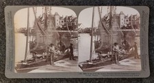 Vintage Stereoscope Card France Home from the stormy Atlantic As per image
