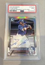 2025 Bowman Chrome Prospect Autographs Zyhir Hope Refractor /499 (AU, RC) PSA 9