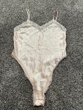 Vintage VICTORIA'S SECRET Liquid SATIN Lingerie TEDDY Panty Bodysuit Gold Label