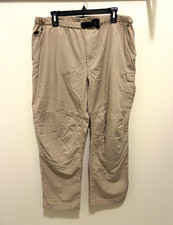 The North Face Men's Beige Nylon Hiking Cargo Pants Built-In Belt Zip Pocket M