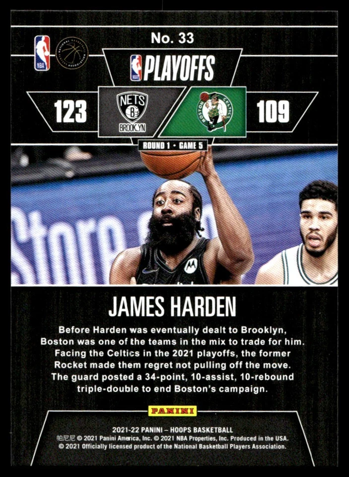 2021-22 Hoops Road to the Finals First Round James Harden /2021 #33 - Image 2 of 2