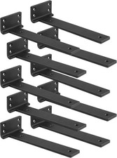 10 Pack 12 Inch Heavy Duty Floating Shelf Brackets Black Metal