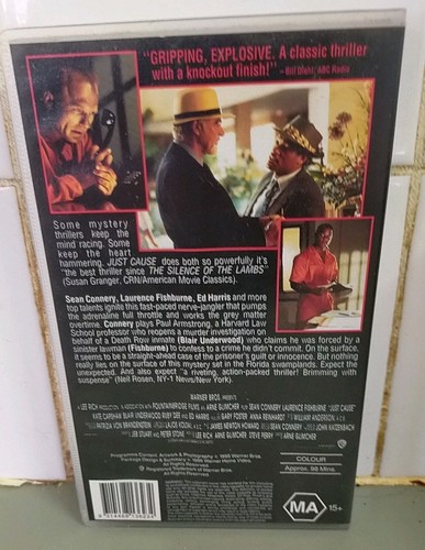 JUST CAUSE - FACTORY SEALED PAL VHS - SEAN CONNERY+ LAURENCE FISHBURNE 1995 WB - Picture 4 of 4