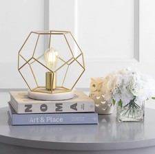 Jonathan Y James 10 in. Brass Metal/Marble LED Table Lamp - JYL1047A