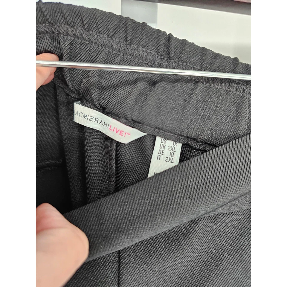 Pantalones de vestir Isaac Mizrahi Live para mujer talla 1X pierna ancha negros Foto 3 de 4