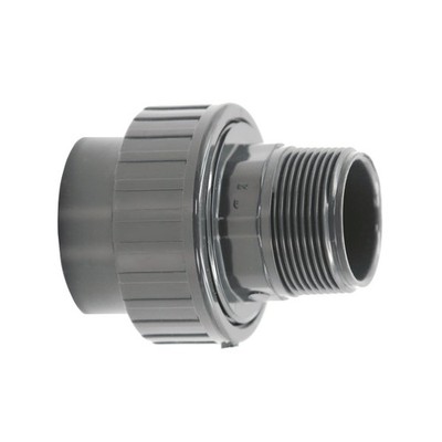 HAF 1x PVC Fittings Verschraubung 50mm x 2'' Klebemuffe x AG PN16 Rohr