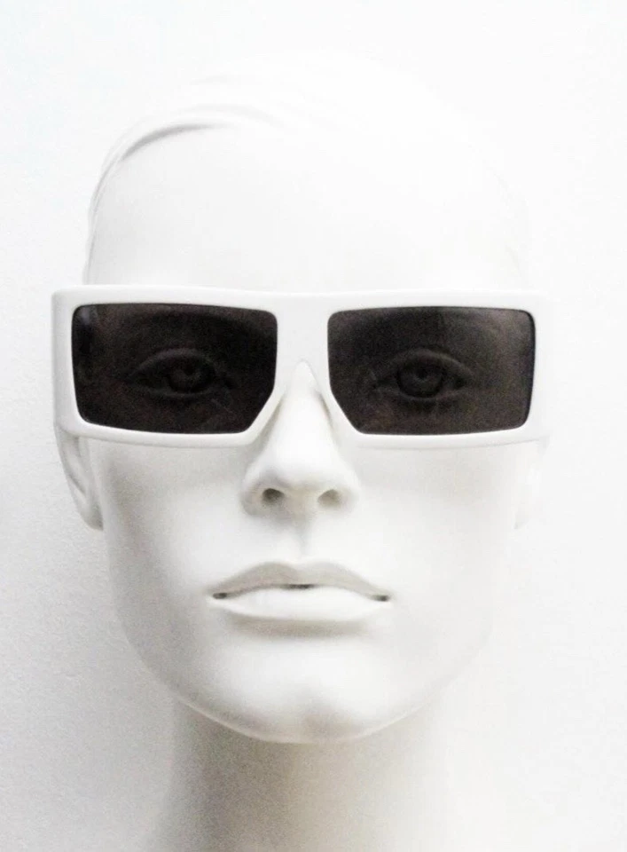 LINDA FARROW Jeremy Scott BIG TUT SU-03-C2 lunettes de soleil blanc neuve - Photo 1/4