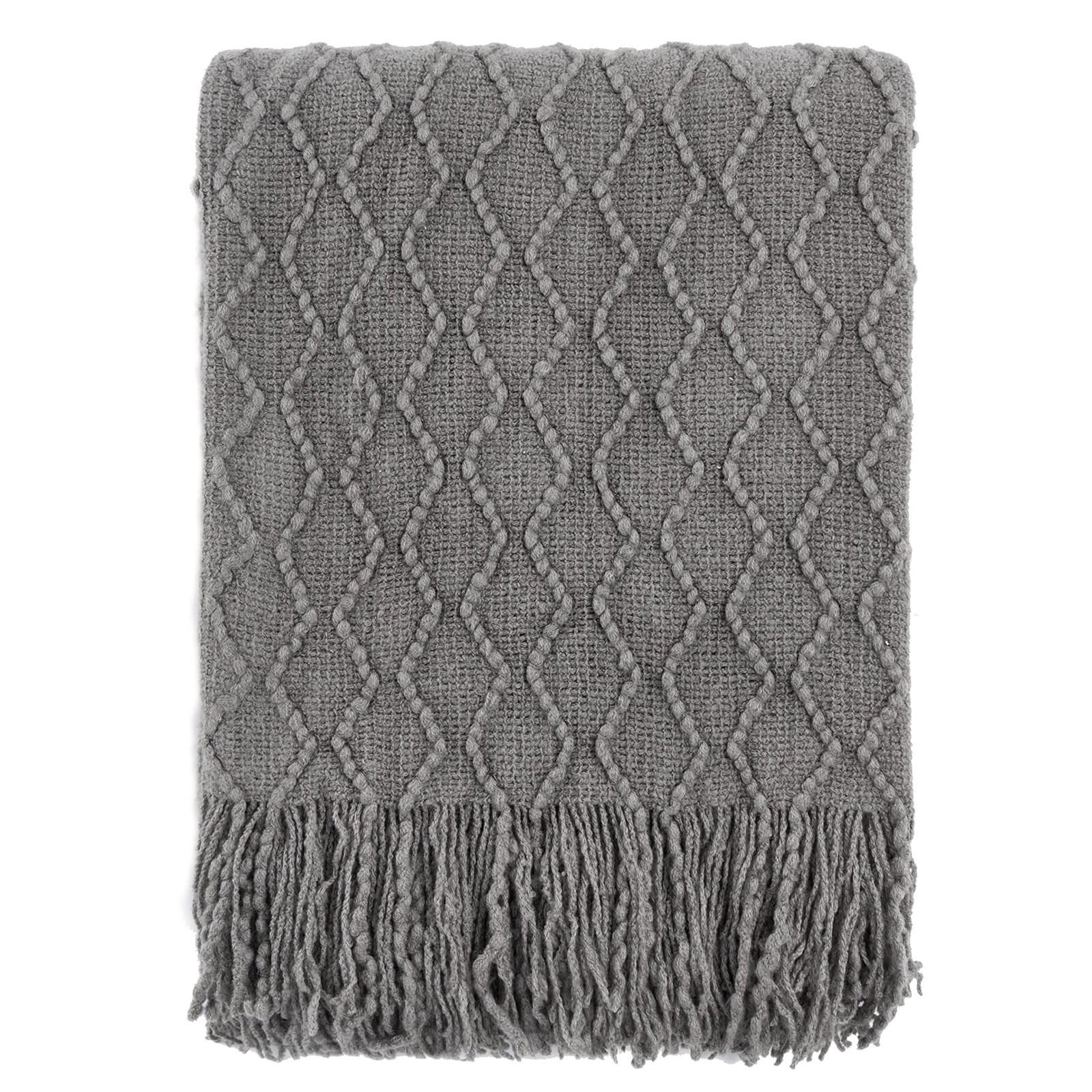 For Couch, Textured Solid Soft Sofa Throw, Knitted De...