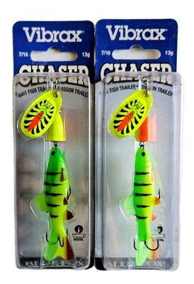 (2) Blue Fox Vibrax Chaser Inline Spinners Size 3 - 7/16 oz Color Is Firetiger 
