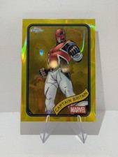 2025 Topps Chrome Marvel Captain Britain #151 Yellow Lava Refractor