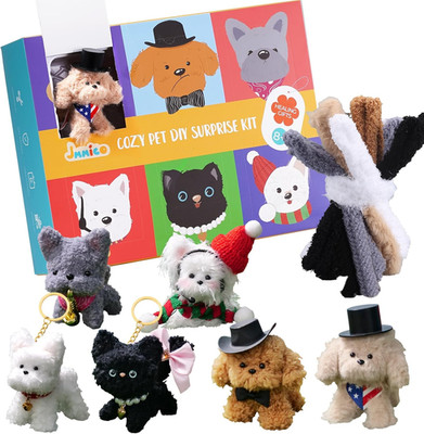 71 PCS Pipe Cleaner Craft Kit for Kids- DIY Animal Puppy Kit with Video Tutorial
