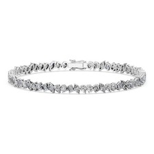 5.86 Carat Mixed Cut Diamond Tennis Bracelet VS1 D F White Gold 14k