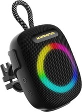 Monster Bluetooth Bike Speaker,IPX7 Waterproof with RGB Lights, 10H Playtime