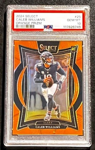 2024 Panini Select Caleb Williams Orange Prizm Concourse #25 PSA 10 GEM MINT /49