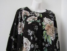 Dorothy Perkins blouse ladies size 16 floral print oriental woman's floaty top