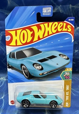 L2593 Hot Wheels  71 Lamborghini Miura SV 2025 kroger Exclusive Aqua Blue lambo