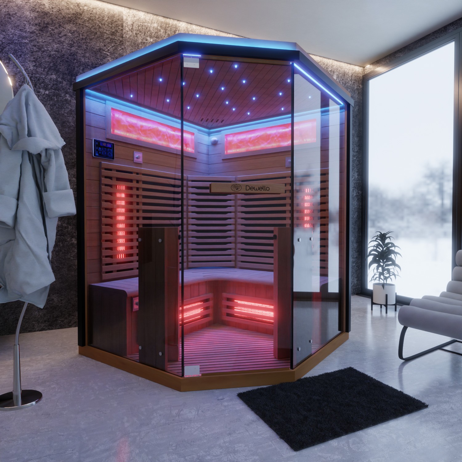 Infrarotkabine Infrarotsauna Wärmekabine Sauna Vollspektrum 3 Person Saunakabine