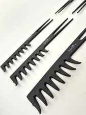 Professional Hairdressing Combs 6x - Curved Wide Teeth for Sectioning & Parting