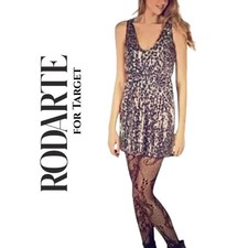 Rodarte, Sequin Leopard Sleeveless Mini Dress Gray Black Size Small