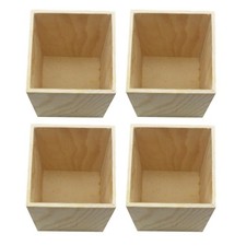 4 Pcs Wood Pencil Holder Desk Cups for Office Desktop Stationary Organizer